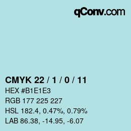 颜色代码: CMYK 22 / 1 / 0 / 11 | qconv.com