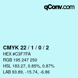 カラーコード: CMYK 22 / 1 / 0 / 2 | qconv.com