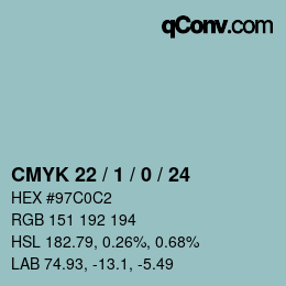 カラーコード: CMYK 22 / 1 / 0 / 24 | qconv.com