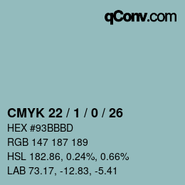カラーコード: CMYK 22 / 1 / 0 / 26 | qconv.com