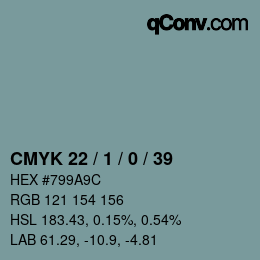 Color code: CMYK 22 / 1 / 0 / 39 | qconv.com