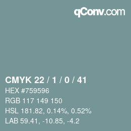Color code: CMYK 22 / 1 / 0 / 41 | qconv.com
