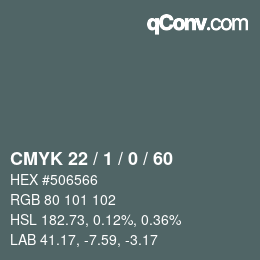 カラーコード: CMYK 22 / 1 / 0 / 60 | qconv.com