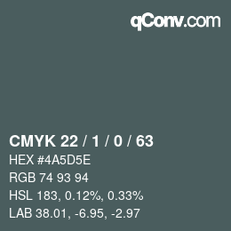 カラーコード: CMYK 22 / 1 / 0 / 63 | qconv.com