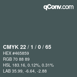 Color code: CMYK 22 / 1 / 0 / 65 | qconv.com