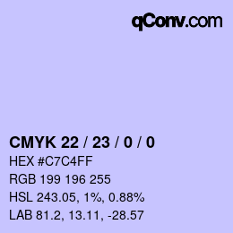 Color code: CMYK 22 / 23 / 0 / 0 | qconv.com