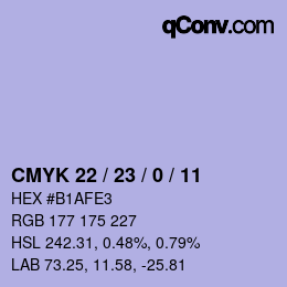 カラーコード: CMYK 22 / 23 / 0 / 11 | qconv.com