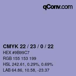 Color code: CMYK 22 / 23 / 0 / 22 | qconv.com