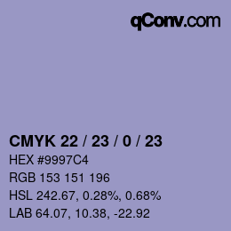 Farbcode: CMYK 22 / 23 / 0 / 23 | qconv.com