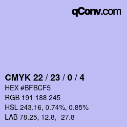 颜色代码: CMYK 22 / 23 / 0 / 4 | qconv.com