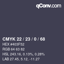 颜色代码: CMYK 22 / 23 / 0 / 68 | qconv.com