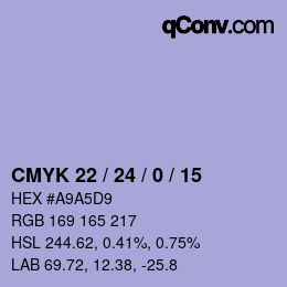 Color code: CMYK 22 / 24 / 0 / 15 | qconv.com