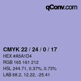 Color code: CMYK 22 / 24 / 0 / 17 | qconv.com