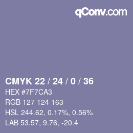 Color code: CMYK 22 / 24 / 0 / 36 | qconv.com