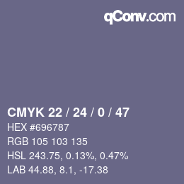 Color code: CMYK 22 / 24 / 0 / 47 | qconv.com