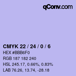 Color code: CMYK 22 / 24 / 0 / 6 | qconv.com