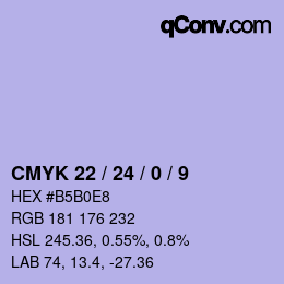 Color code: CMYK 22 / 24 / 0 / 9 | qconv.com