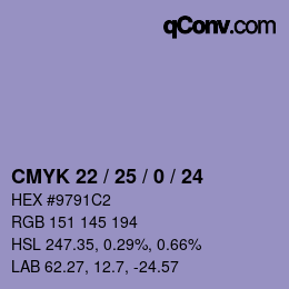 Color code: CMYK 22 / 25 / 0 / 24 | qconv.com