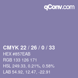 颜色代码: CMYK 22 / 26 / 0 / 33 | qconv.com