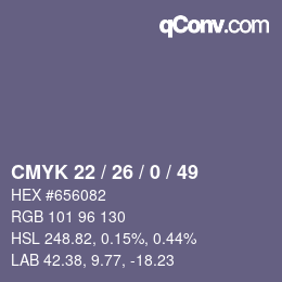 カラーコード: CMYK 22 / 26 / 0 / 49 | qconv.com