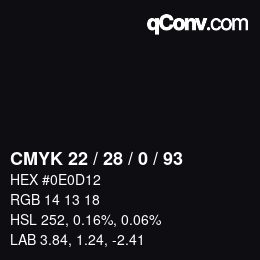 Color code: CMYK 22 / 28 / 0 / 93 | qconv.com