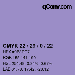 Código de color: CMYK 22 / 29 / 0 / 22 | qconv.com