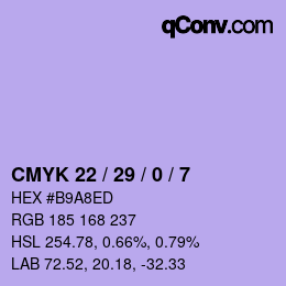 Código de color: CMYK 22 / 29 / 0 / 7 | qconv.com