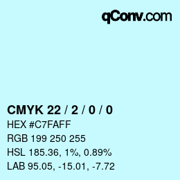 カラーコード: CMYK 22 / 2 / 0 / 0 | qconv.com