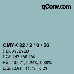 Color code: CMYK 22 / 2 / 0 / 26 | qconv.com