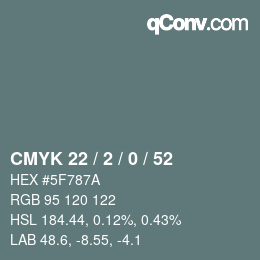 Código de color: CMYK 22 / 2 / 0 / 52 | qconv.com