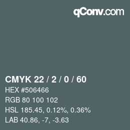 Color code: CMYK 22 / 2 / 0 / 60 | qconv.com