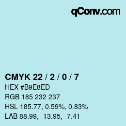 Color code: CMYK 22 / 2 / 0 / 7 | qconv.com