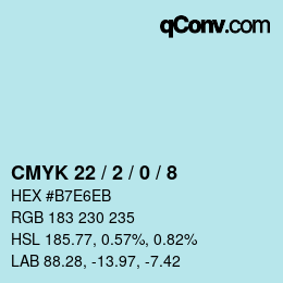 カラーコード: CMYK 22 / 2 / 0 / 8 | qconv.com