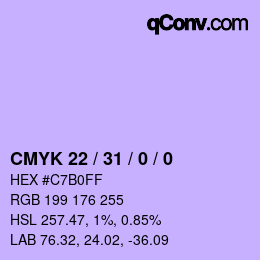 Color code: CMYK 22 / 31 / 0 / 0 | qconv.com