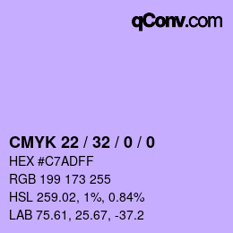 カラーコード: CMYK 22 / 32 / 0 / 0 | qconv.com