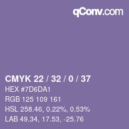 Color code: CMYK 22 / 32 / 0 / 37 | qconv.com