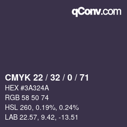 Color code: CMYK 22 / 32 / 0 / 71 | qconv.com