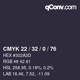 Color code: CMYK 22 / 32 / 0 / 76 | qconv.com