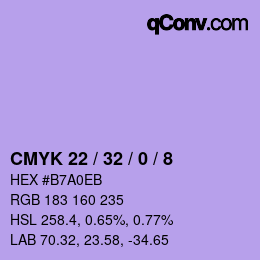カラーコード: CMYK 22 / 32 / 0 / 8 | qconv.com