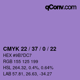 Color code: CMYK 22 / 37 / 0 / 22 | qconv.com