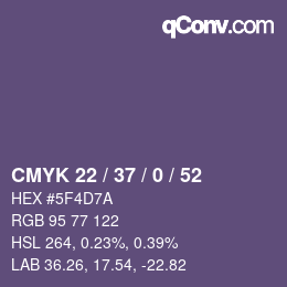 Código de color: CMYK 22 / 37 / 0 / 52 | qconv.com