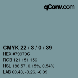 Código de color: CMYK 22 / 3 / 0 / 39 | qconv.com
