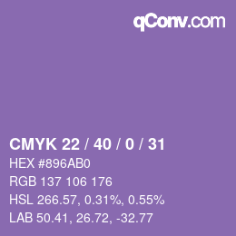 Código de color: CMYK 22 / 40 / 0 / 31 | qconv.com