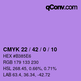 Color code: CMYK 22 / 42 / 0 / 10 | qconv.com