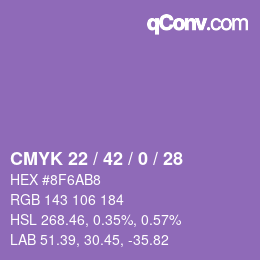 Color code: CMYK 22 / 42 / 0 / 28 | qconv.com