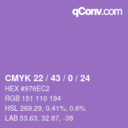 颜色代码: CMYK 22 / 43 / 0 / 24 | qconv.com