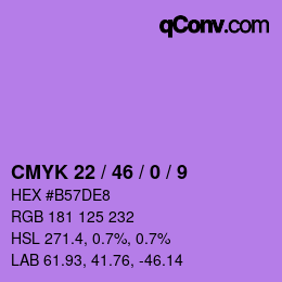 カラーコード: CMYK 22 / 46 / 0 / 9 | qconv.com