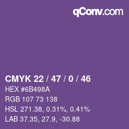 Farbcode: CMYK 22 / 47 / 0 / 46 | qconv.com