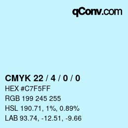 Color code: CMYK 22 / 4 / 0 / 0 | qconv.com