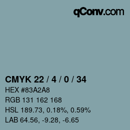 Código de color: CMYK 22 / 4 / 0 / 34 | qconv.com